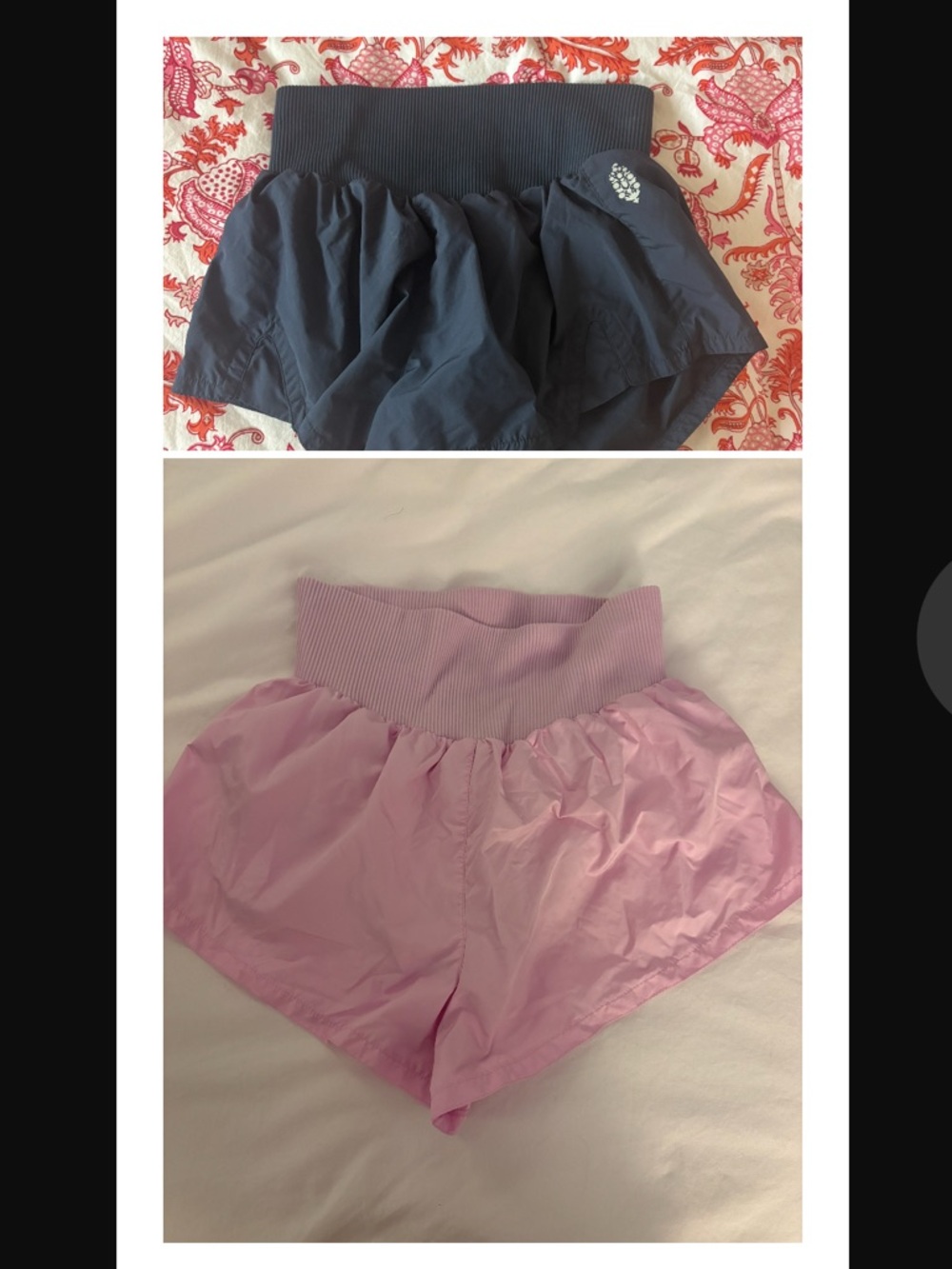 Free people movement running shorts pink and navy